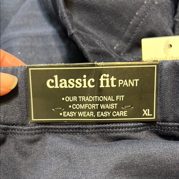 Alfred Dunner Navy Pants with Floral Embroidery - Picture 3 of 9